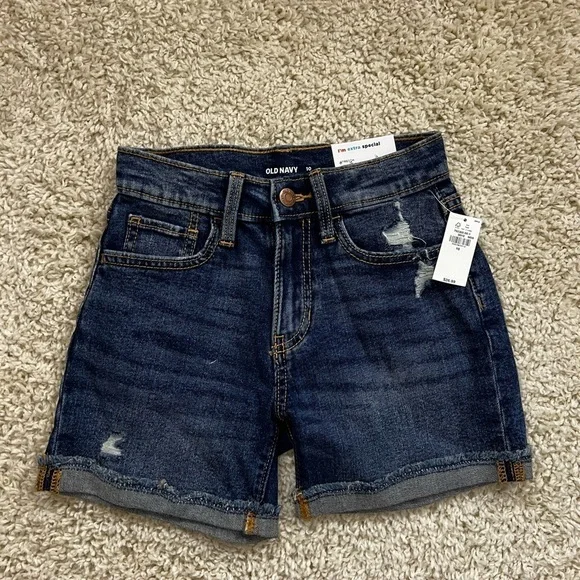 GIRLS OLD NAVY DENIM SHORTS SIZE 10 NWT - Picture 2 of 8